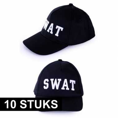 10x politie swat baseball caps verkleedkleding voor volwassenen