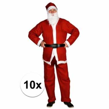 10x voordelige santa run kerstman verkleedkledings voor volwassenen