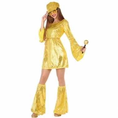 Gouden disco verkleed pak/verkleedkleding voor dames