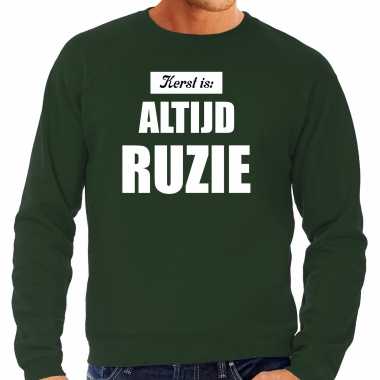 Groene foute kersttrui / sweater kerst is: altijd ruzie verkleedkleding heren