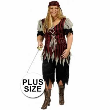 Grote maat dames piraten verkleedkleding