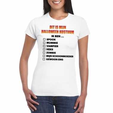 Halloween halloween verkleedkleding lijstje t shirt wit dames