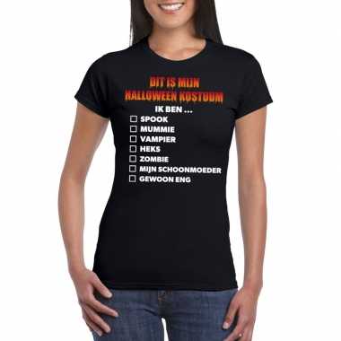 Halloween halloween verkleedkleding lijstje t shirt zwart dames