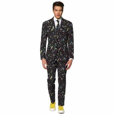 Heren verkleed pak/verkleedkleding disco print