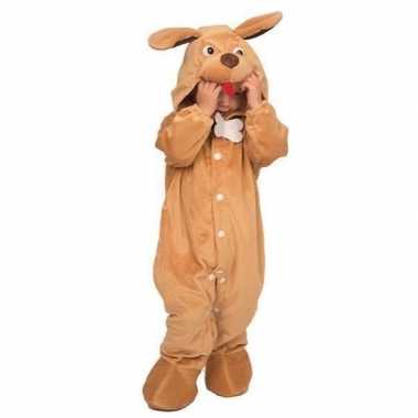 Hond dieren onesie/verkleedkleding voor babys bruin