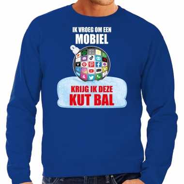 Kut kerstbal sweater / kerst verkleedkleding ik vroeg om een mobiel krijg ik deze kut bal blauw voor heren