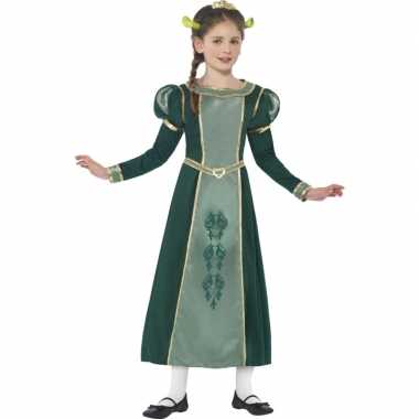 Meisjes groene prinses fiona shrek verkleedkleding