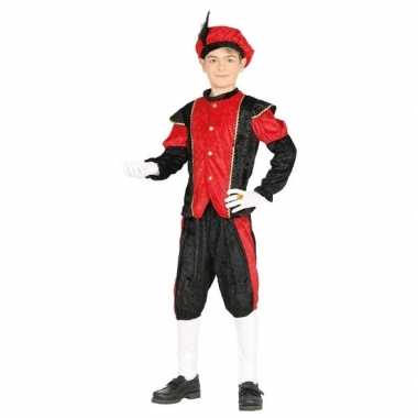 Pieten verkleed verkleedkleding zwart/rood voor jongens/meisjes
