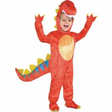 Rood dinosaurus verkleedkleding voor kids