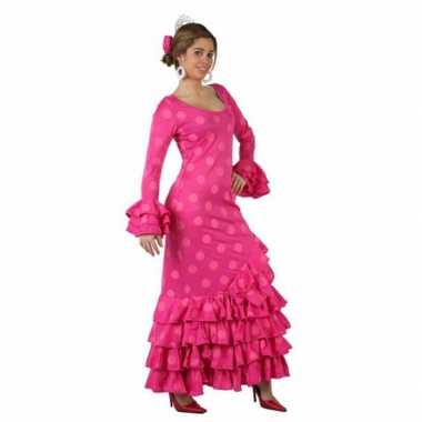Roze spaanse verkleedkleding jurk