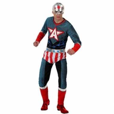 Superheld amerikaanse kapitein verkleed pak/verkleedkleding voor here
