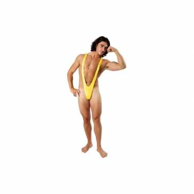 Verkleedkleding gele mankini