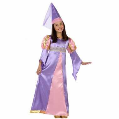 Verkleedkleding middeleeuws paarse prinses jurkje