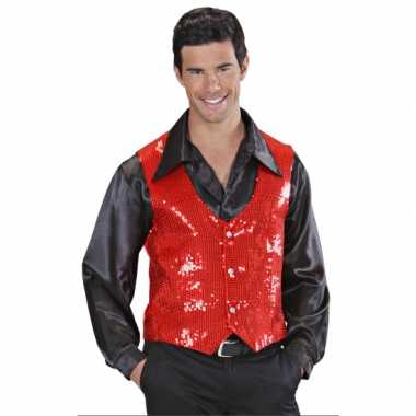 Verkleedkleding rode gilet met pailletten