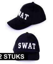 2x politie swat baseball caps verkleedkleding voor volwassenen