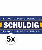 5 x schuldig stickers voor politie agent verkleedkleding