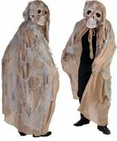 Beige doodshoofd spook verkleedkleding
