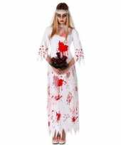 Bloederige zombie spook bruid verkleed verkleedkleding voor dames