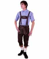 Bruine tiroler lange lederhosen verkleed verkleedkleding voor heren