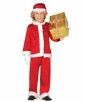 Budget pluche kerstman verkleed verkleedkleding voor kinderen 3 delig