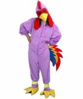 Carnavals verkleedkleding paarse kip