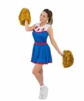 Cheerleaders verkleedkleding met pom poms voor dames