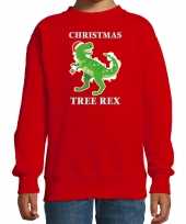 Christmas tree rex kerstsweater verkleedkleding rood voor kinderen