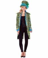 Dames pauwenprint verkleedkleding jas