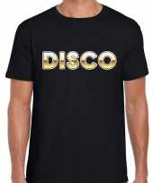 Disco tekst t-shirt verkleedkleding zwart voor heren