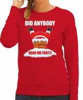 Fun kerstsweater verkleedkleding did anybody hear my fart rood voor dames