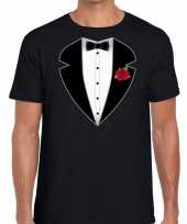 Gangster maffia pak verkleedkleding t-shirt zwart voor heren