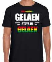 Geleen gelaen carnaval verkleedkleding t shirt zwart heren