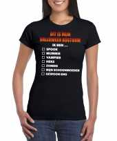 Halloween halloween verkleedkleding lijstje t-shirt zwart dames