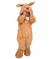 Hond dieren onesie verkleedkleding voor babys bruin