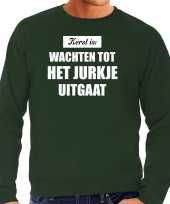 Kerst is wachten tot het jurkje uitgaat kerst sweater kerst verkleedkleding groen voor heren