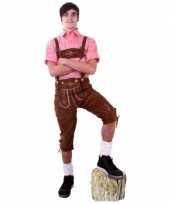 Luxe lederen bruine tiroler lederhosen verkleed verkleedkleding heren