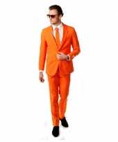 Luxe oranje verkleedkleding inclusief das