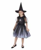 Meiden heksen verkleedkleding met spin