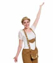 Oktoberfest witte tiroler blouse verkleed verkleedkleding top voor dames