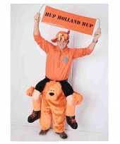 Oranje verkleedkleding supporter op leeuw