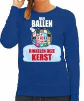 Rinkelende kerstbal sweater kerst verkleedkleding mijn ballen rinkelen deze kerst blauw voor dames