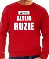 Rode foute kersttrui sweater kerst is altijd ruzie verkleedkleding heren