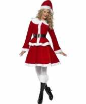 Rood wit santa kerstvrouw verkleed verkleedkleding jurkje voor dames