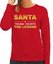 Santa sweater verkleedkleding the man the myth the legend rood voor dames