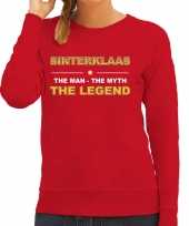 Sinterklaas sweater verkleedkleding the man the myth the legend rood voor dames