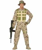 Soldaat verkleed pak verkleedkleding camouflage woestijn voor heren