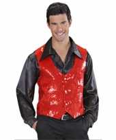 Verkleedkleding rode gilet met pailletten