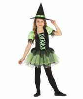 Zwart groen heksen verkleedkleding voor meisjes